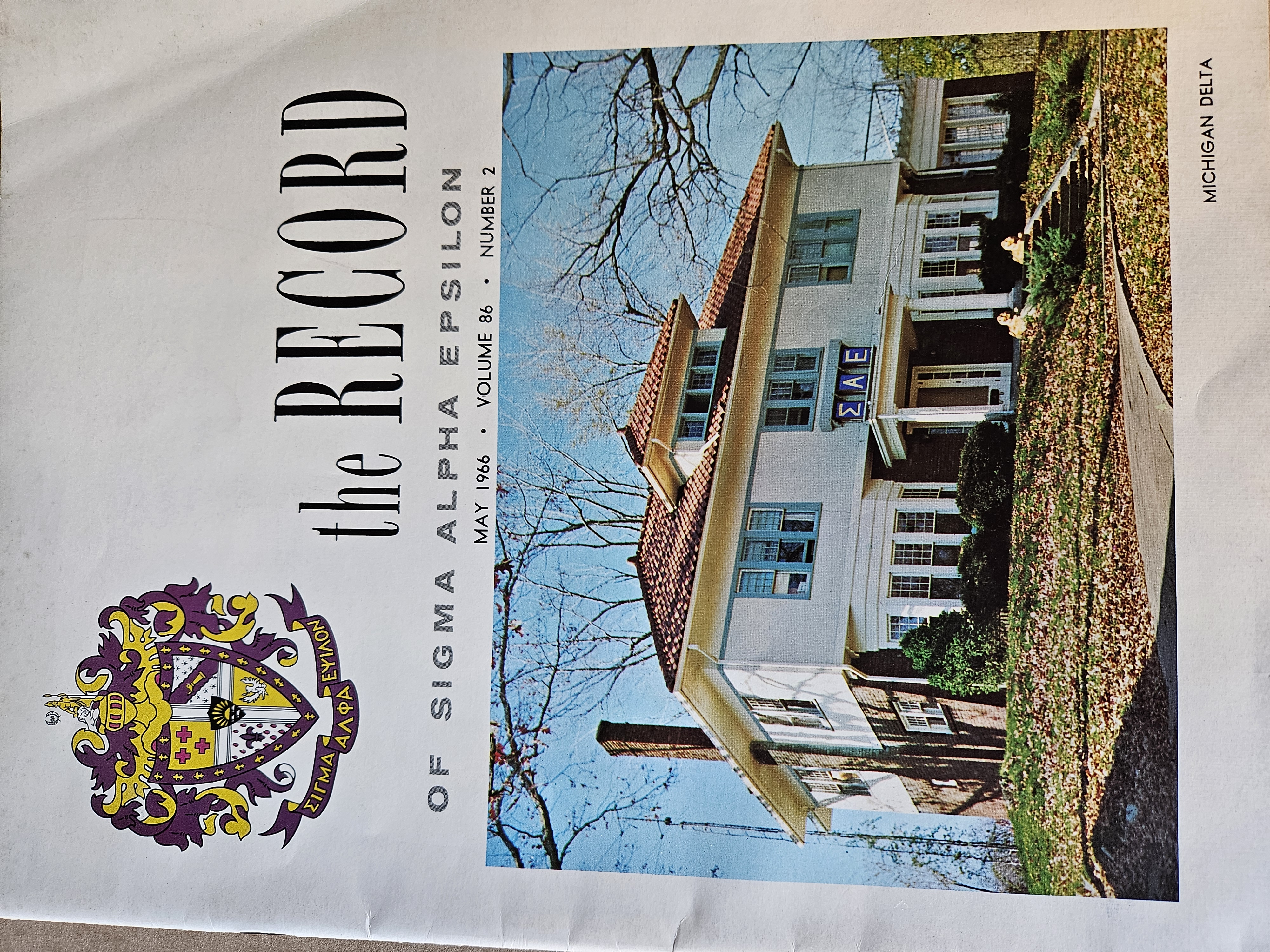 The SAE Record, May 1966, featuring the 1325 Douglas Ave. chapter house